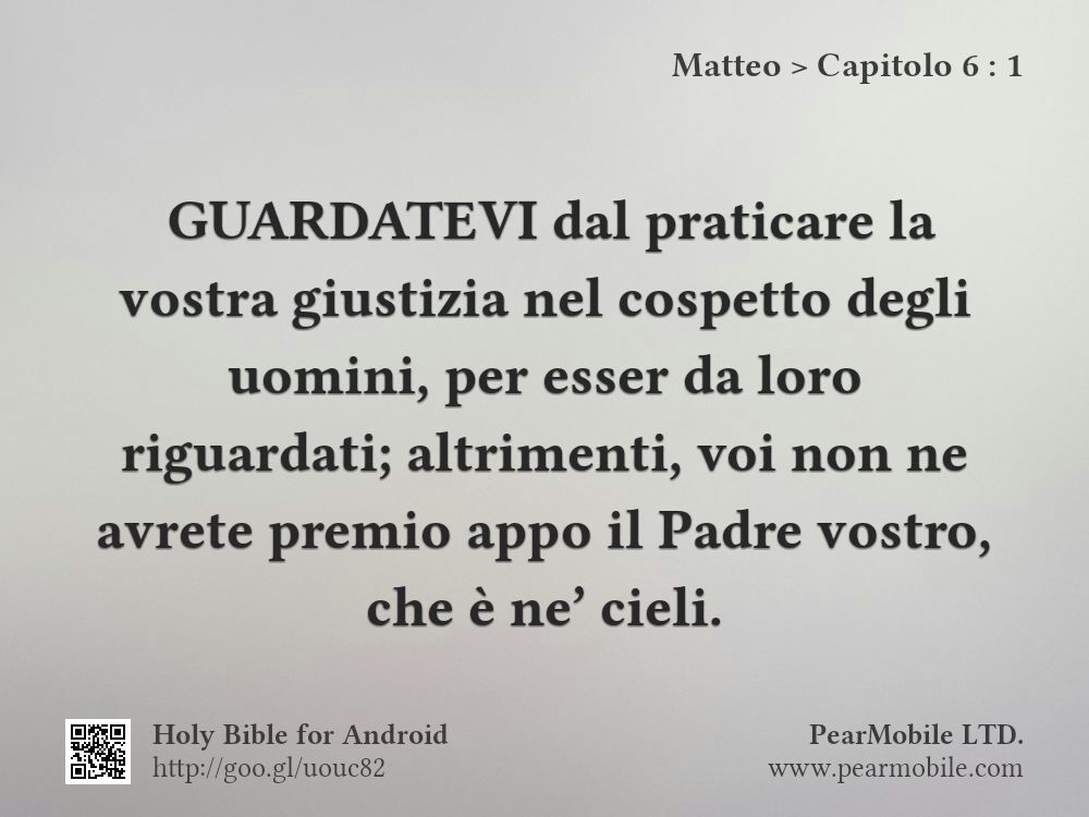 Matteo, Capitolo 6:1